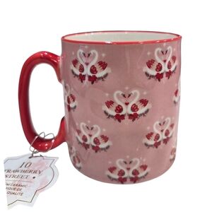 💕🔹️10 Strawberry Street 🔹️Pink and Red Swan In Love  Mug
